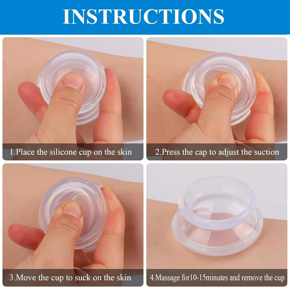 Silicone Cupping Therapy Set for Massage, Cellulite & Muscle Pain Relief