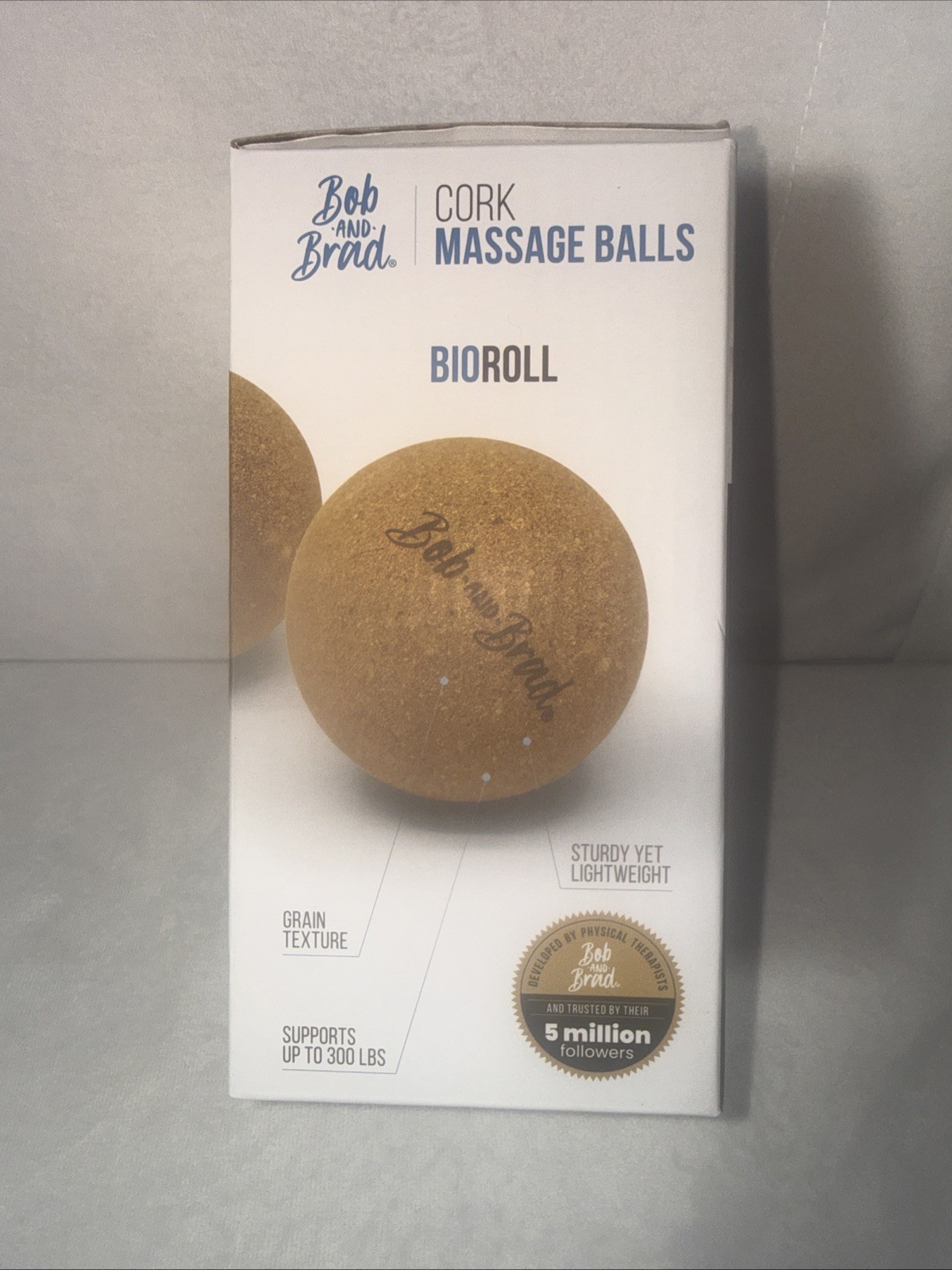 Bob and Brad 2PCS Cork Massage Balls Physical Massage Lacrosse Ball Set for Yoga