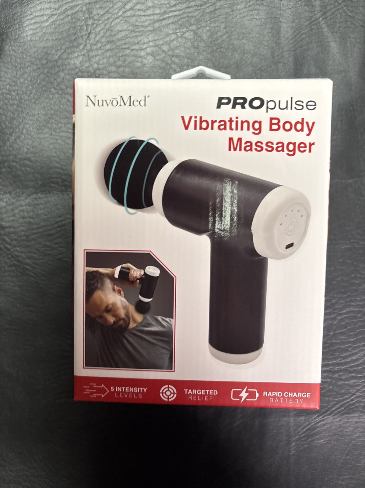 NuvoMed PROpulse Vibrating Body Massager 5 Speed Muscle Gun Rechargeable Battery