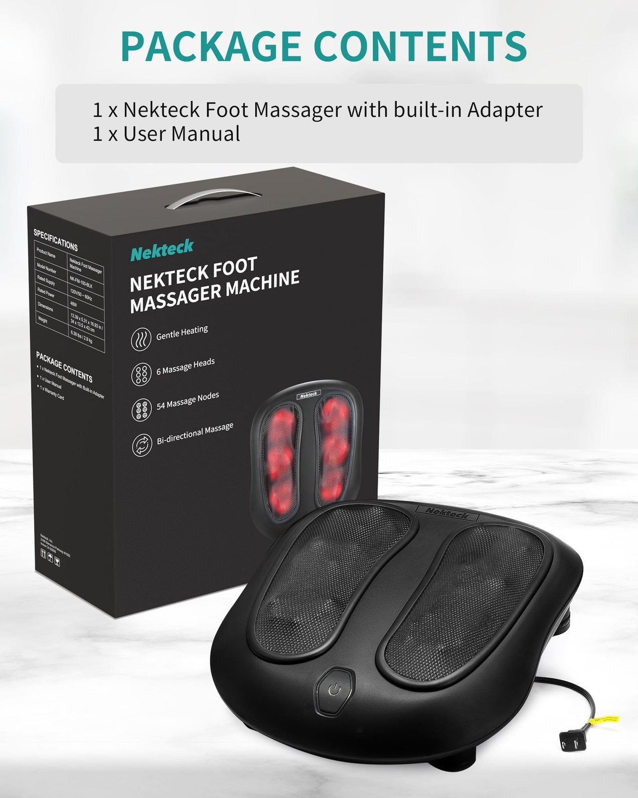 Foot Massager with Heat, Shiatsu Heated Electric Kneading Foot Massager Machi…