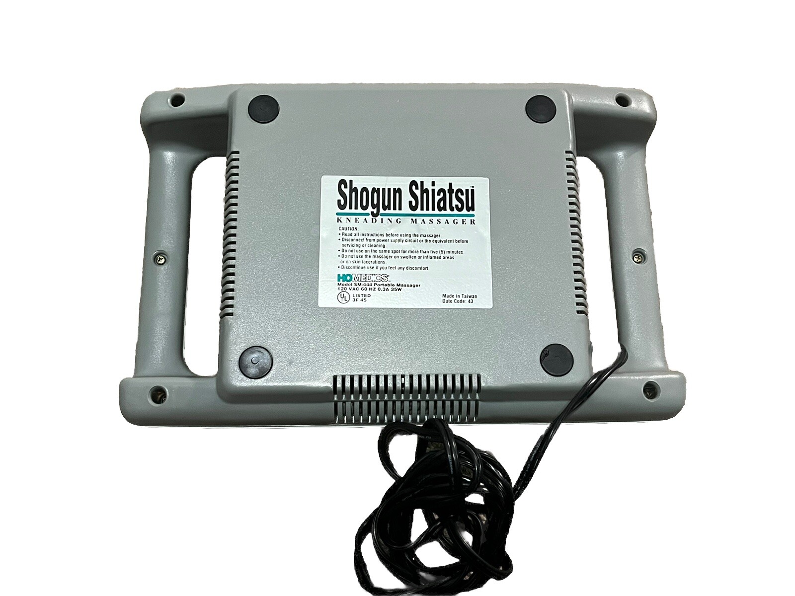 Shogun Shiatsu Kneading Massager Model SM-444 Portable Massager Homedics