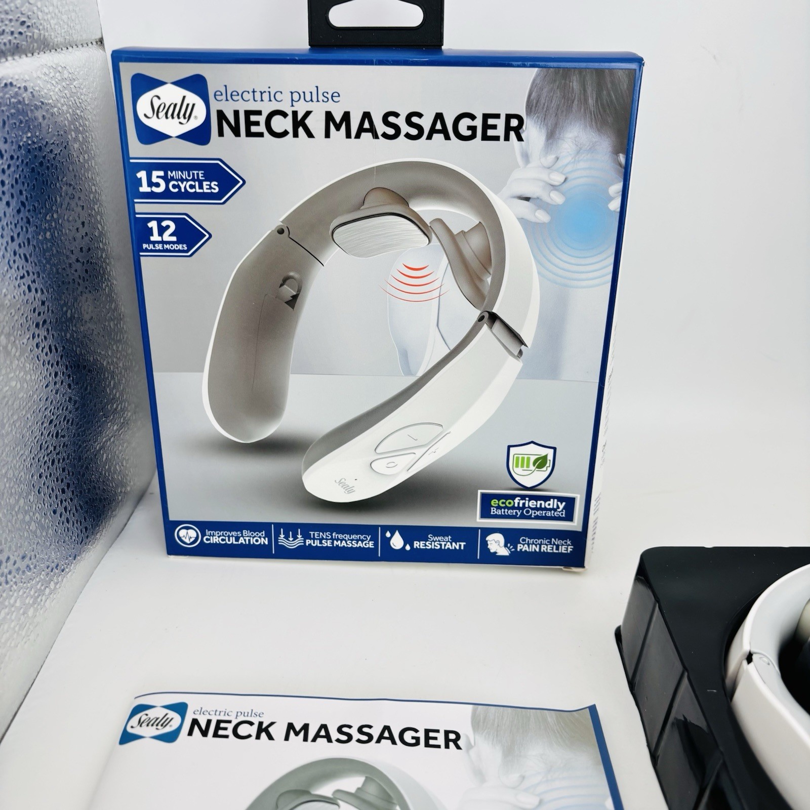 Sealy Electric Pulse Neck Massager Tens Low Frequency Pulse Massage 12 Modes