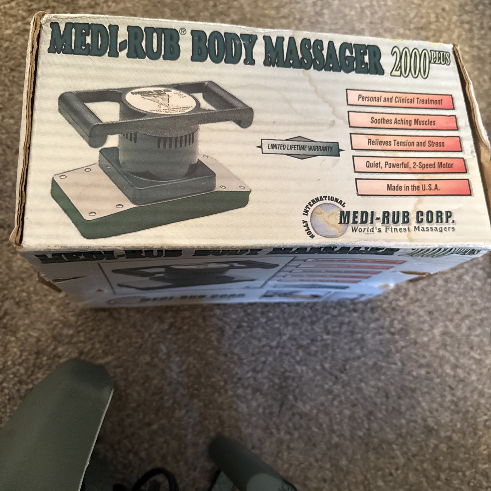 Medi-Rub Body Massager 2000 Plus Two Speed Massage Therapy USA Green Tested NICE