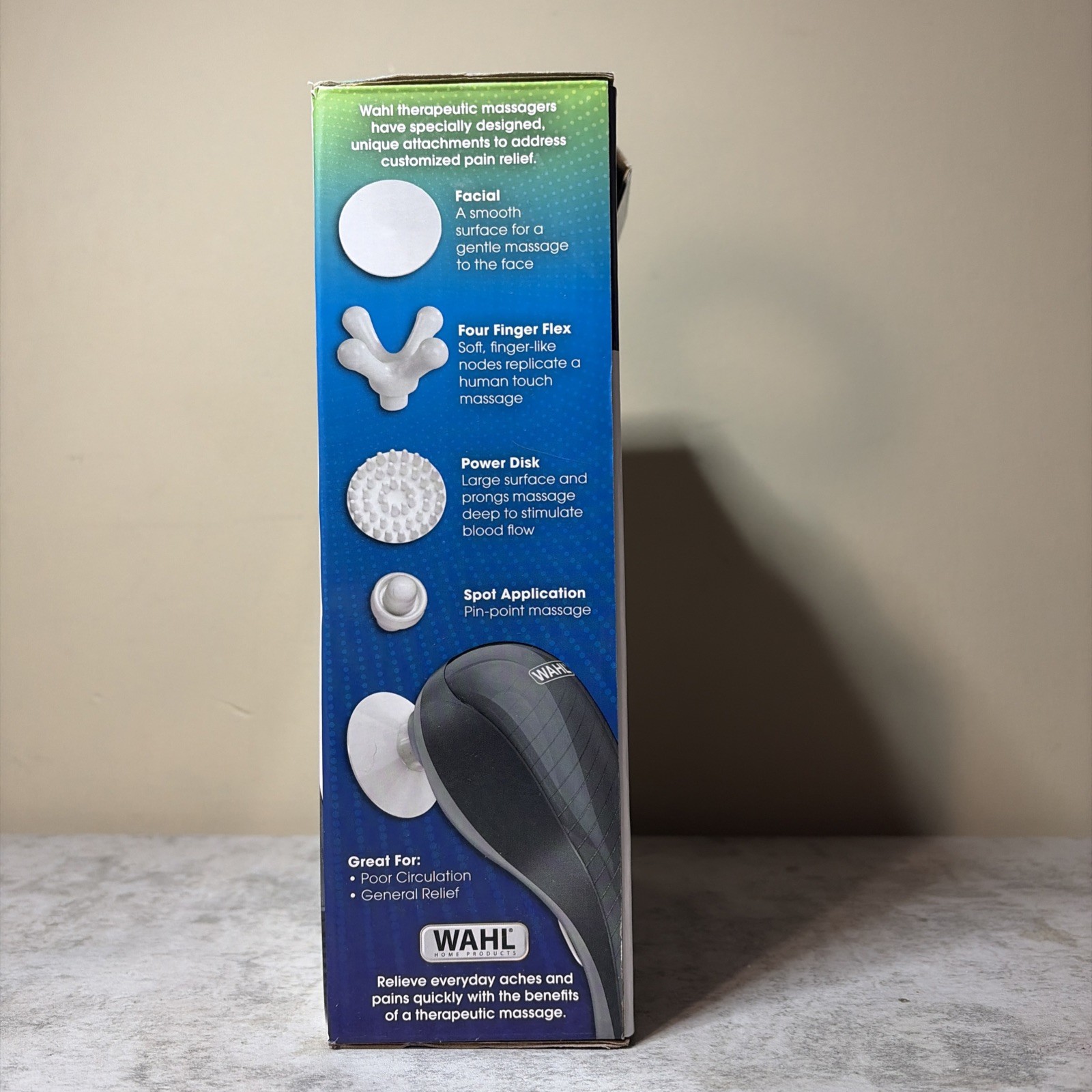 WAHL All Body Power Therapeutic 2-Speed Massager w/ 4 Attachment Heads 4120-600