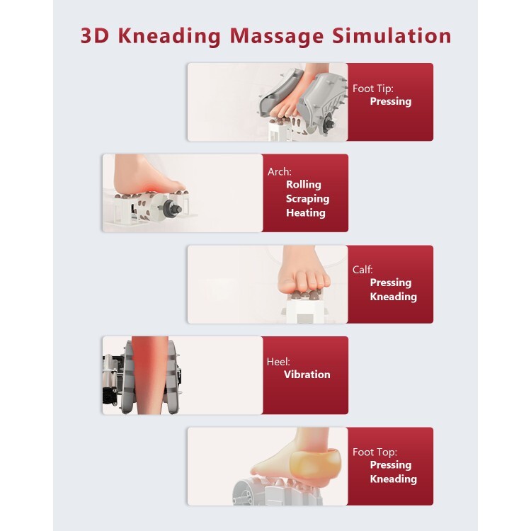 Heated Shiatsu Foot Calf Massager Machine Kneading Rolling With Heat Vibration