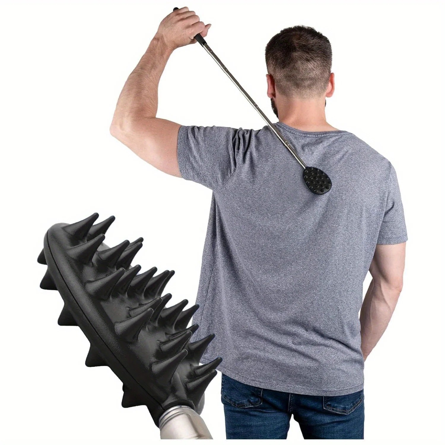 Adjustable Cactus Back Scratcher Massager 2 Spike Sizes PVC Itching Stick