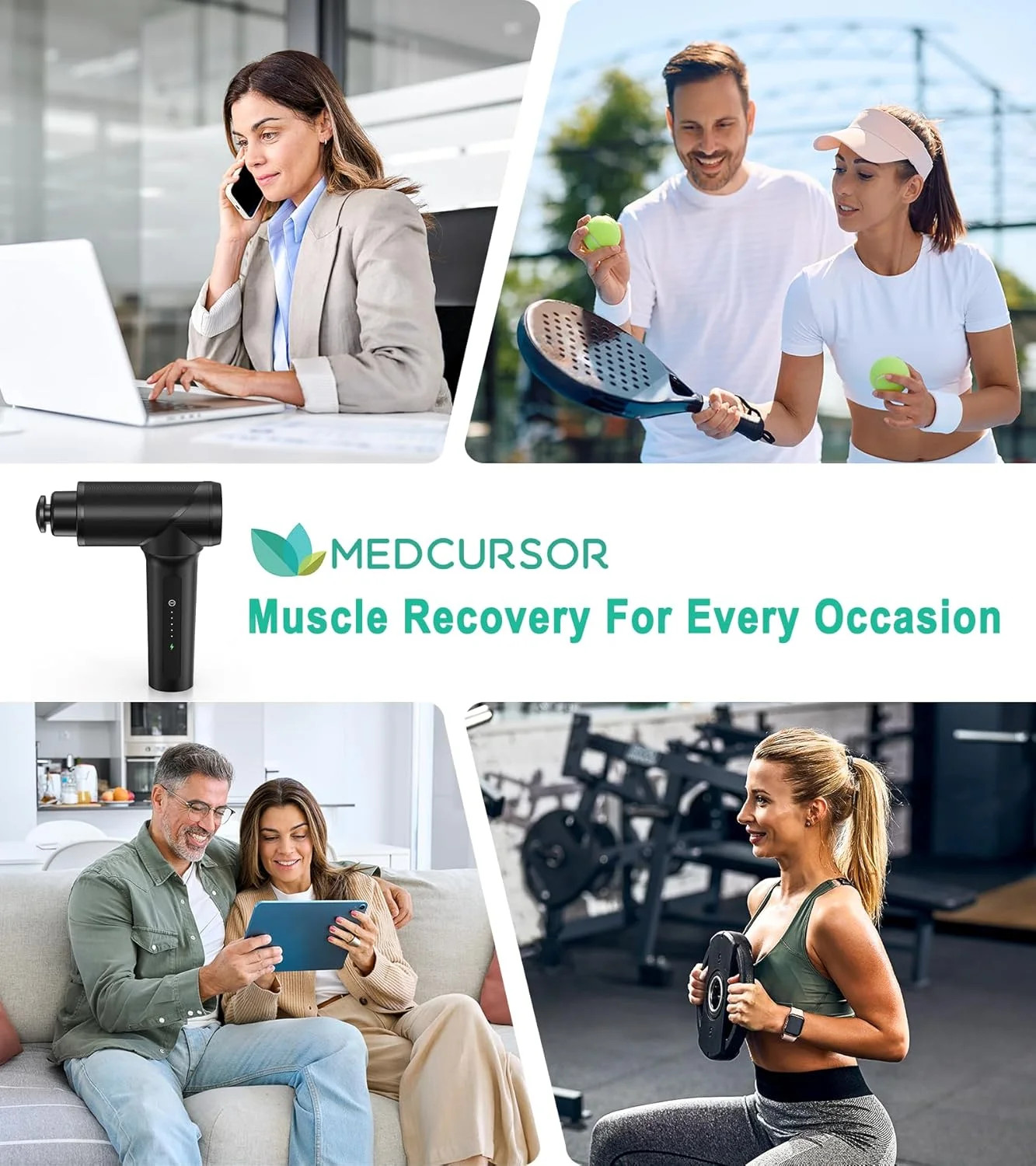 Medcursor Massage Gun – High Intensity Brushless Motor, Handheld Percussion Deep