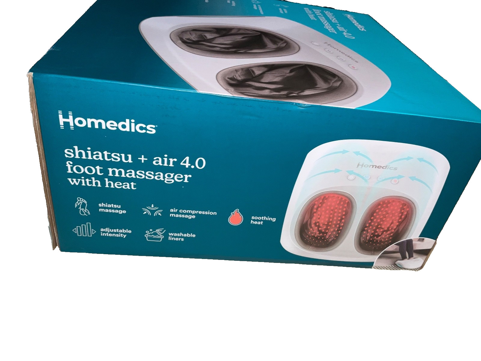 Homedics Shiatsu + Air 4.0 Foot Massager with Heat new in box never opened