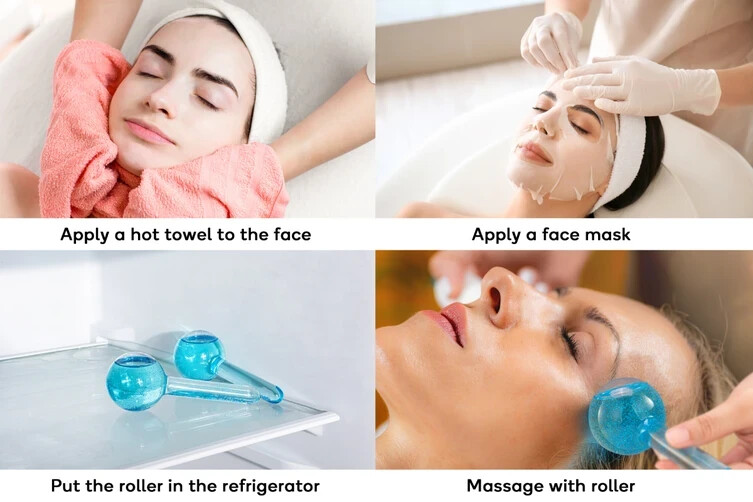 Facial Massager Globe Blue Ice Globe Beauty Tool Aesthetician Supplies SkinCare