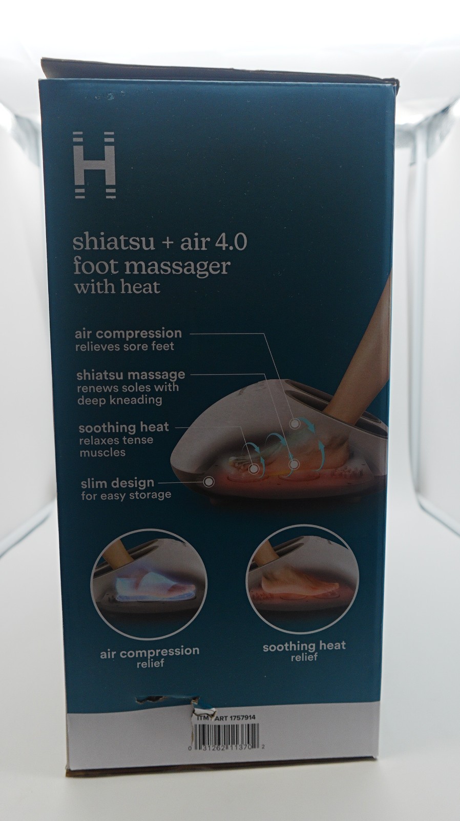 Homedics Shiatsu Air 4.0 Foot Massager with Heat Relaxing Deep Kneading Therapy