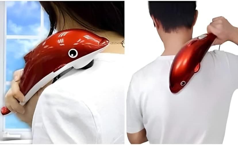 Dolphin Electric Percussion Massager Body Pain Relief 3 Adjustable Speeds & Head