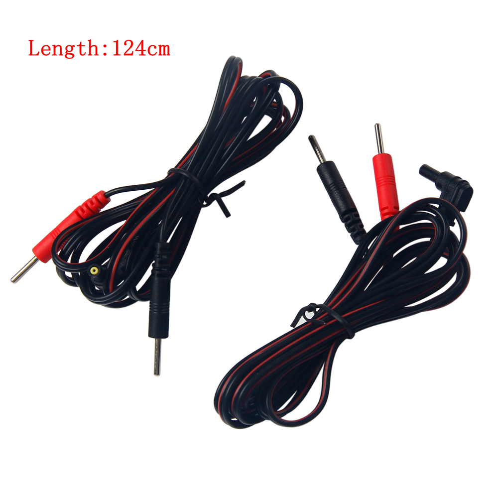 2 X Electrode Lead Wires Jack 2.35mm Plug 2.0mm Replacement Cables for TENS