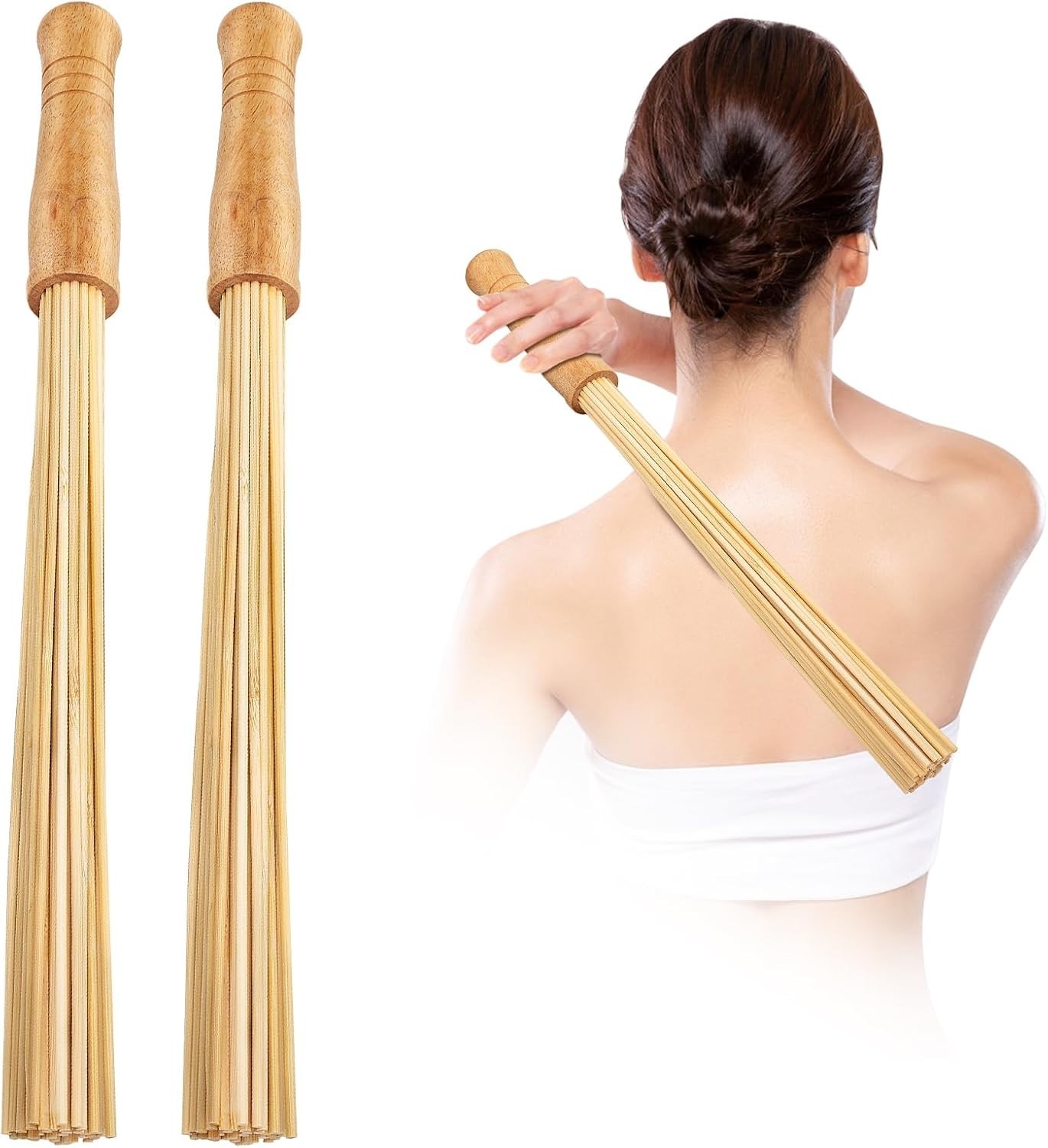 2PCS Bamboo Massage Sticks Body Therapy Tool for Muscle Relaxation