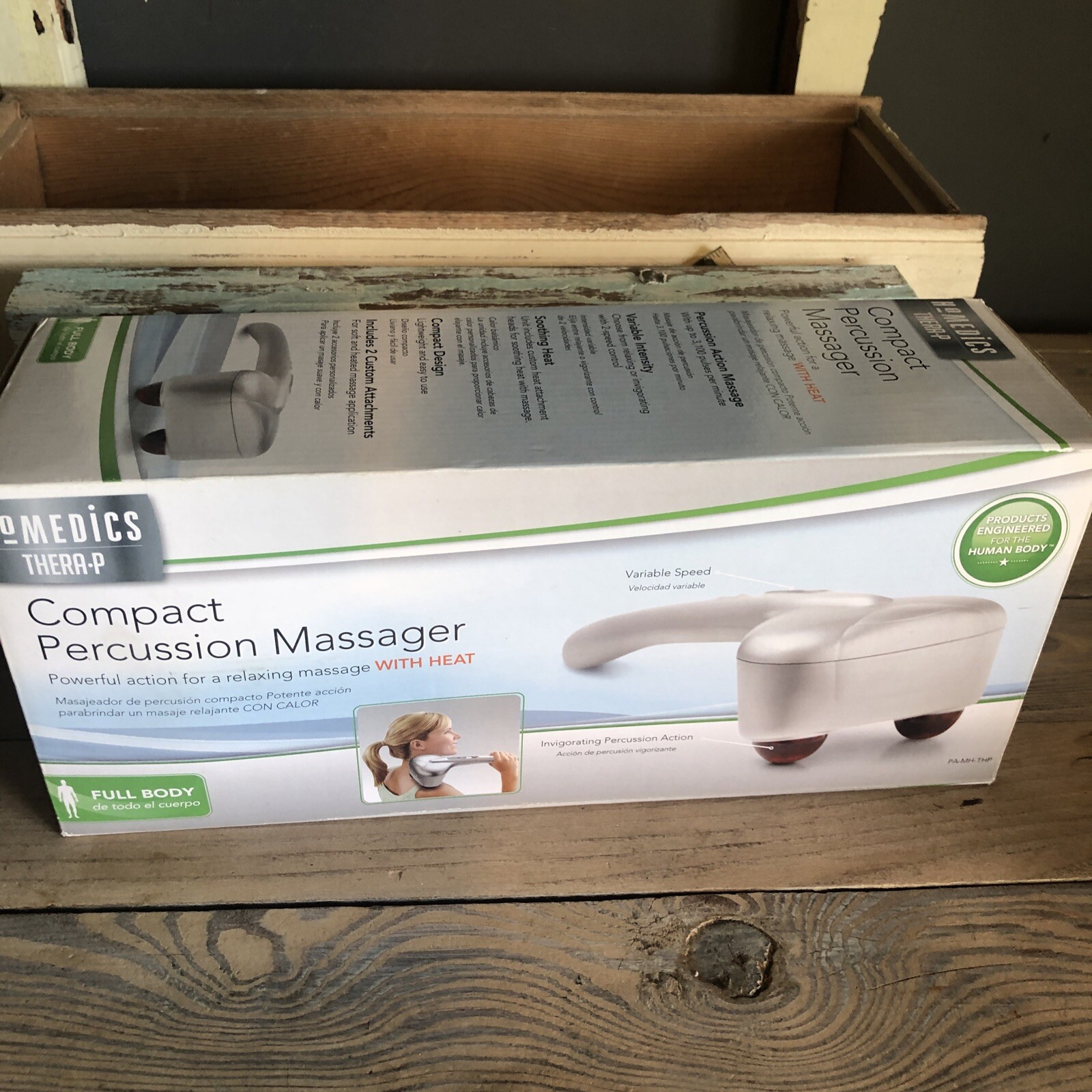 HoMedics PA-MH-THP Compact Handheld Electric Full Body Massager with Heat Clean