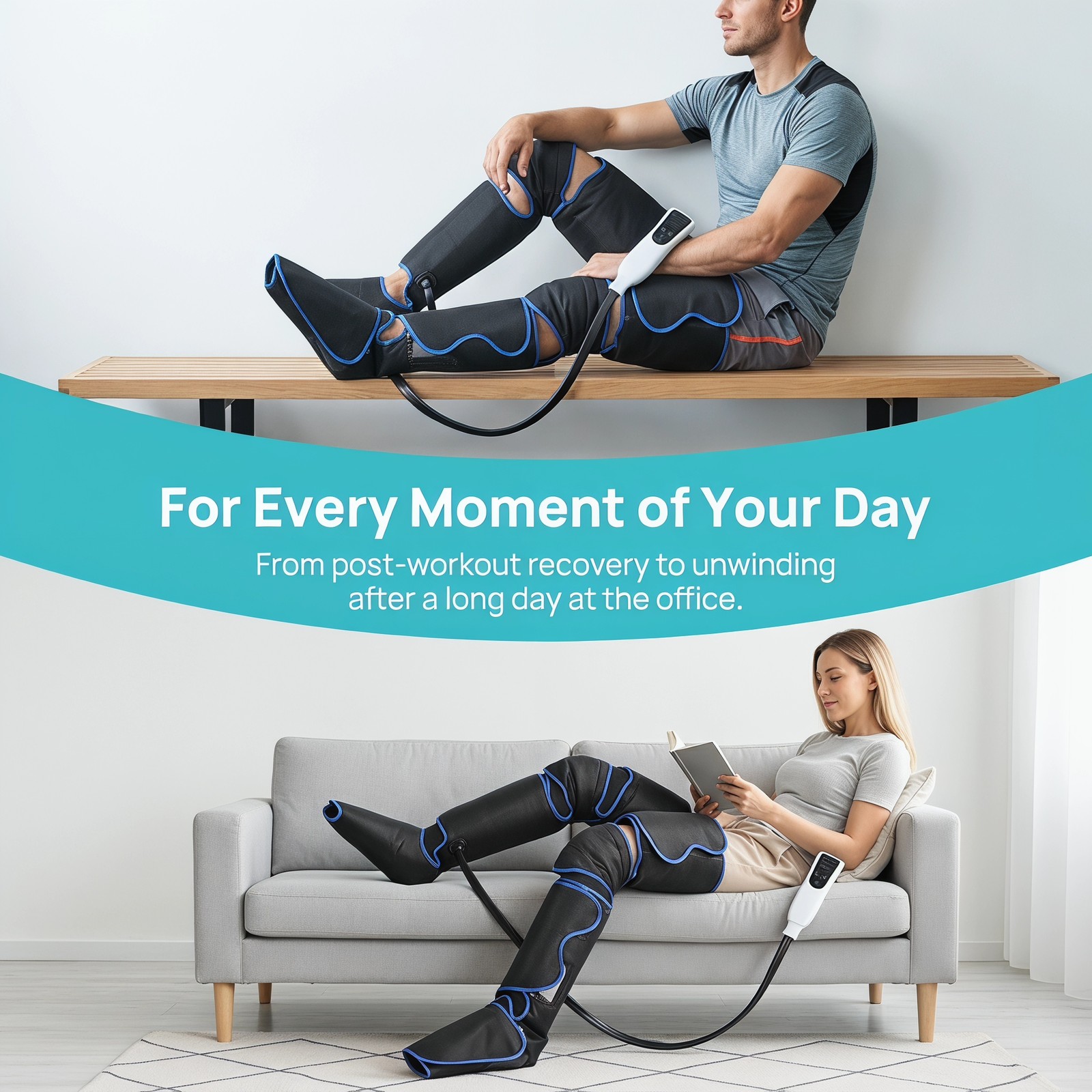 Knee Foot Leg Massager Pressure Heating Air Heating Function Calf Circulation