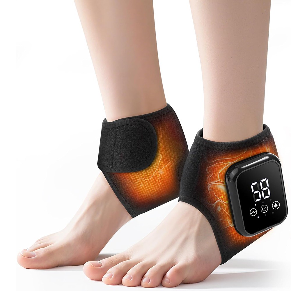 2/4PCS Electric Foot Ankle Massager Heating Vibration & Hot Compress Pain Relief