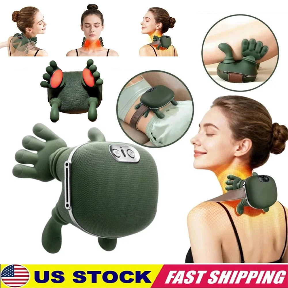 Electric Neck & Shoulder Massager with Heat Shiatsu 4D Kneading Pain Relief Hot