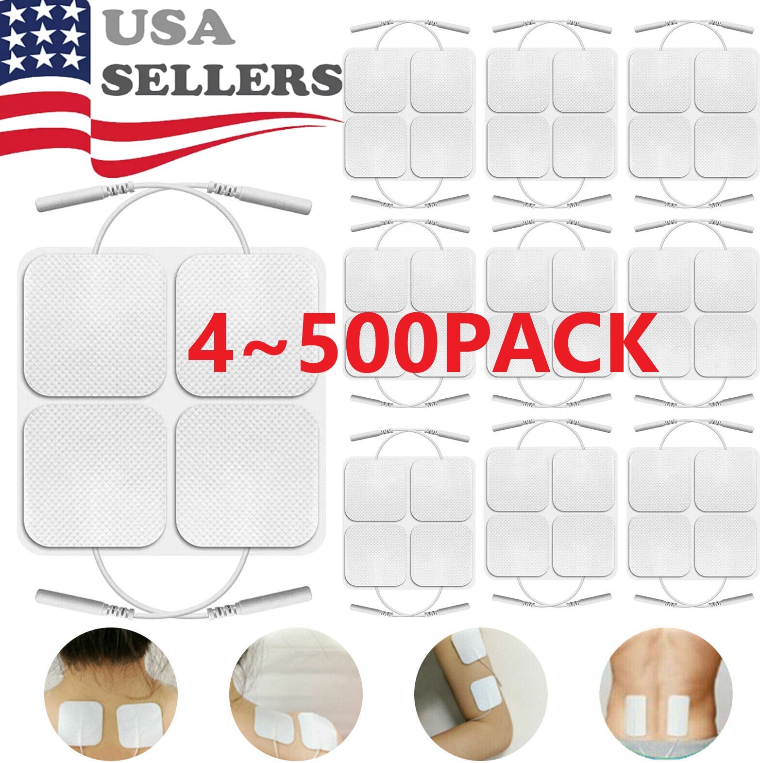 40 TENS Electrode Pads EMS Replacement Unit 7000 3000 2×2 Muscle Stimulator BULK
