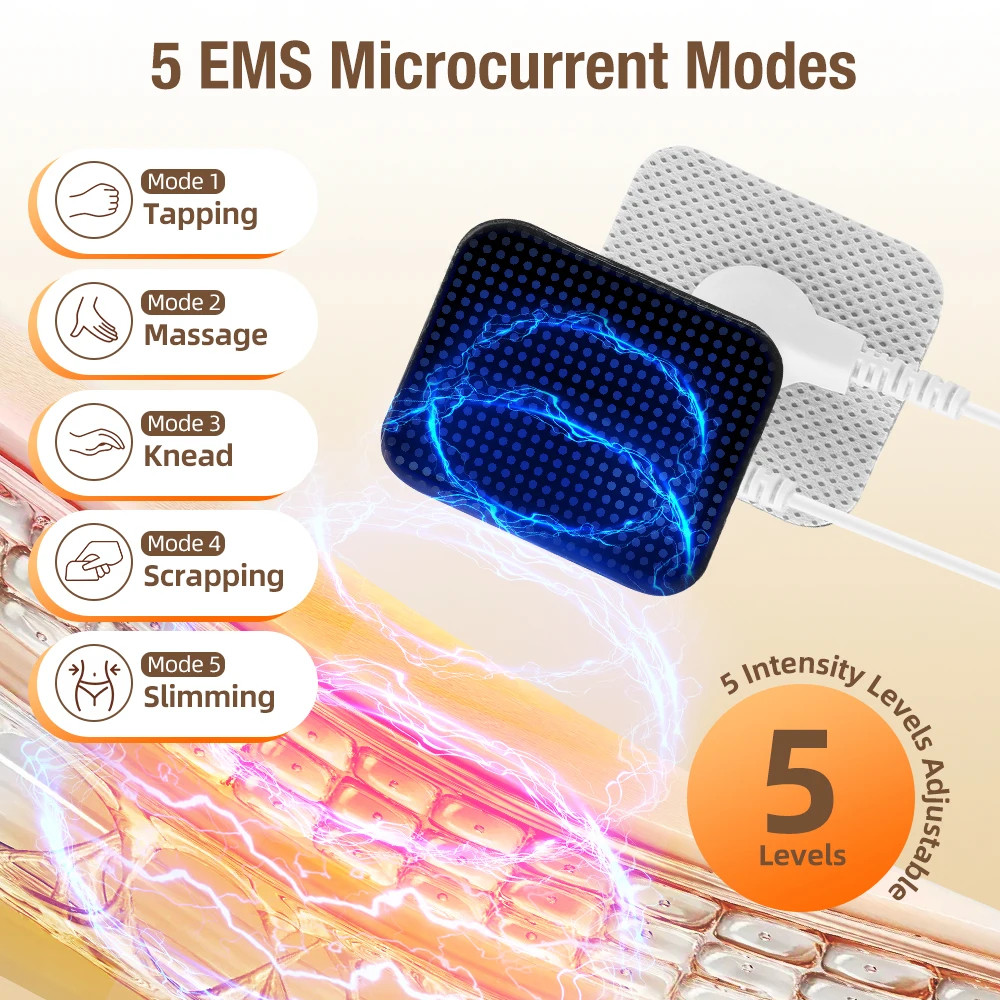 5 IN 1 LED Slim Massager, Facial Body Anti-Cellulite Fat Burner Vibration Device