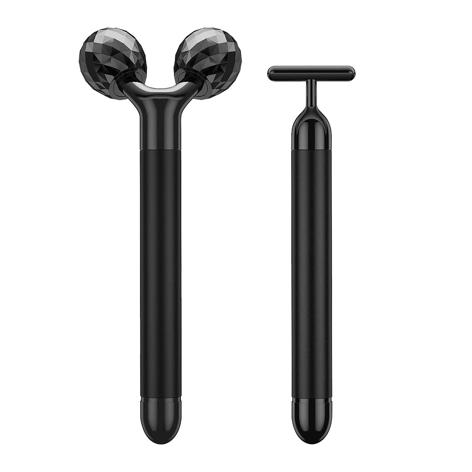 2-IN-1 Electric Face Massager, 3D Roller and T Shape Arm Eye Nose Head Massager