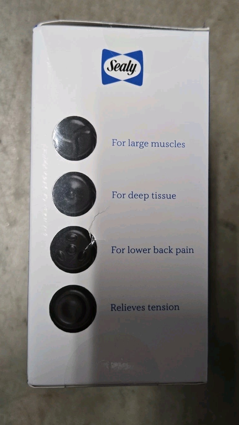 Sealy Flat Head Electric Massager Black 4 Massage Heads Noiseless Battery Life