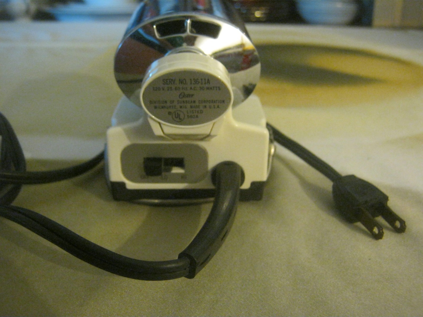 Vintage Oster Scientific Therapeutic Massager 136-11A Chrome 2 speed WORKS GREAT
