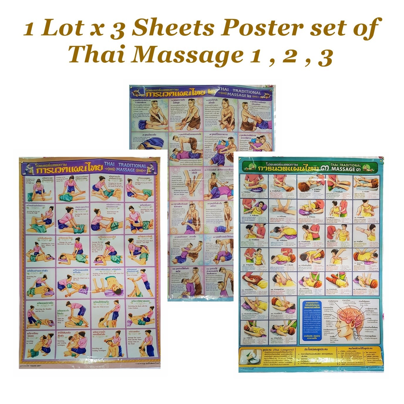 Poster Thai Massage Body Oil Foot Traditional Sketch Chart Reflexology Spa