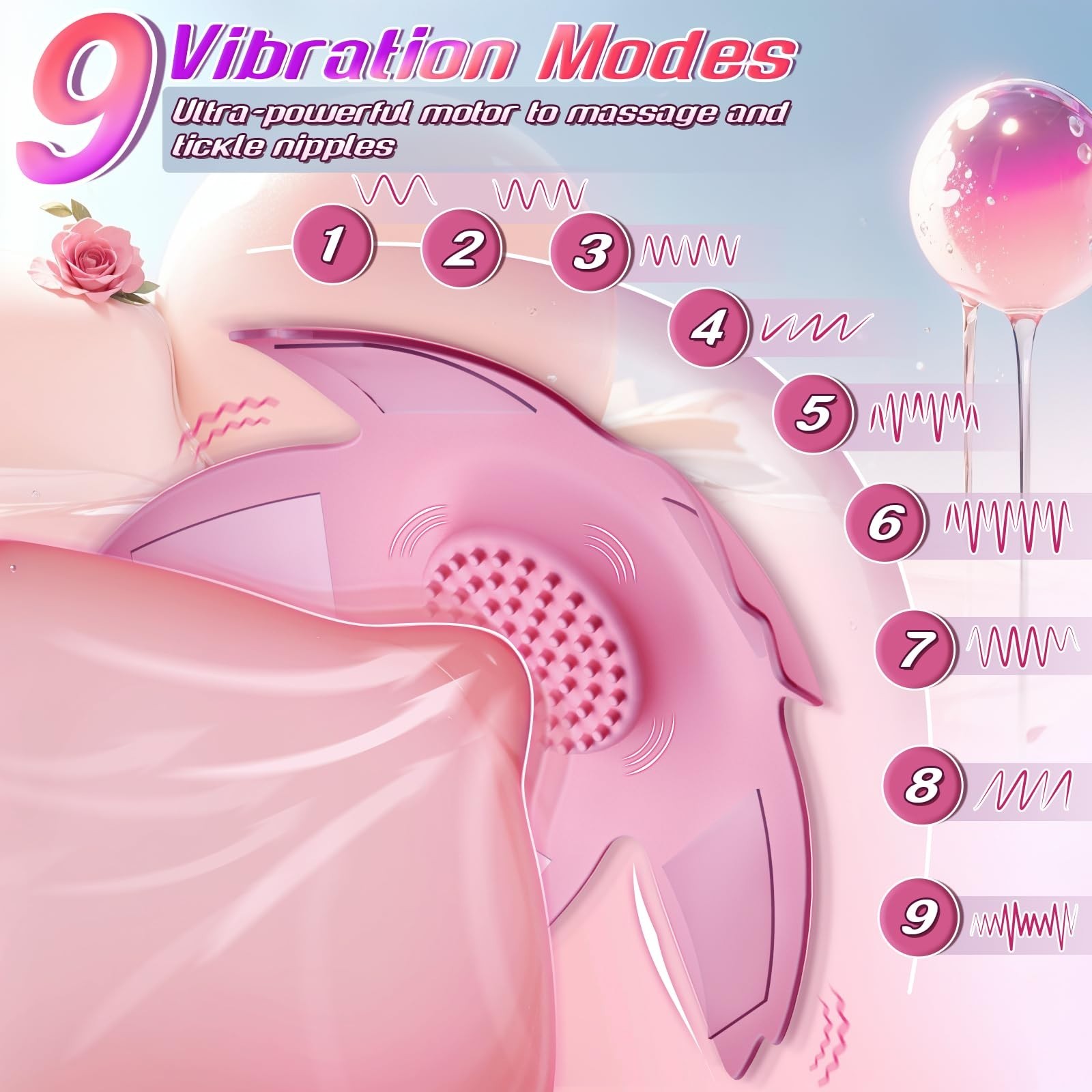Electric Breast Massager Vibrating Bra Chest Cup Enlargement Enlarger 9 Modes