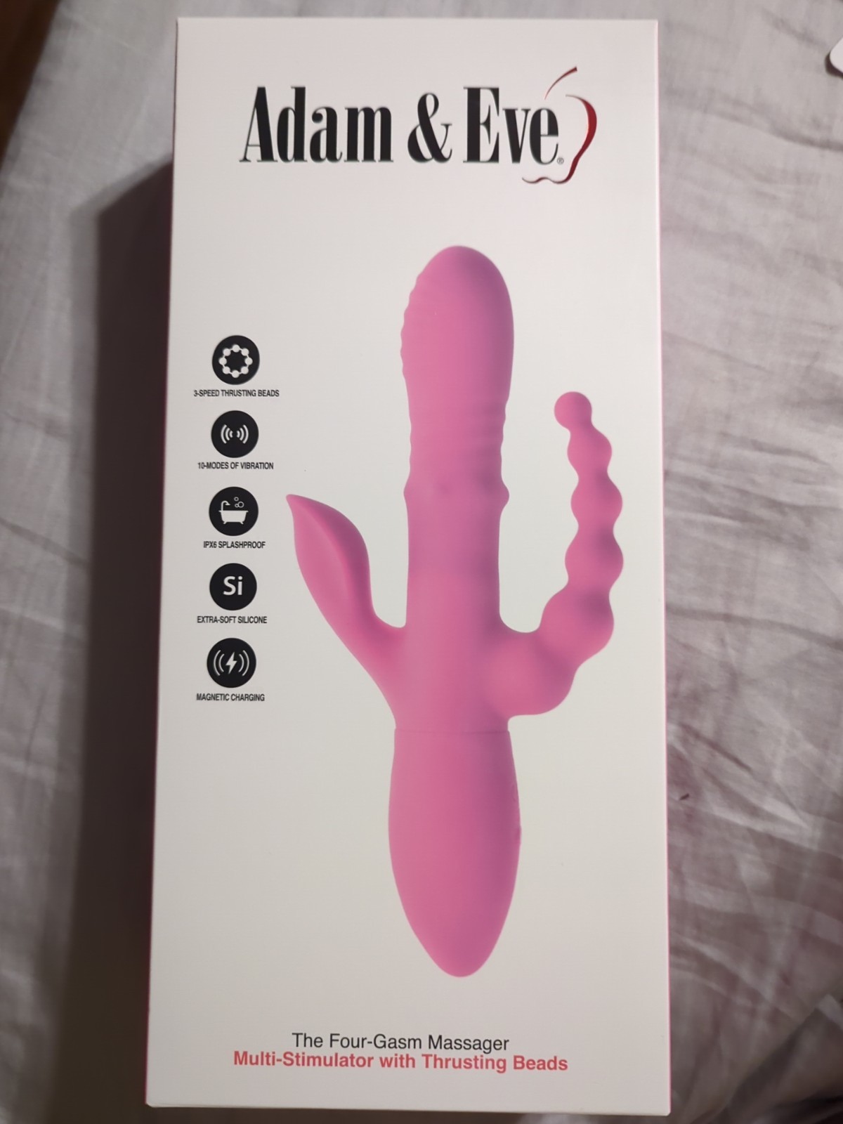 Adam And Eve – The Four-Gasm Massager, Multi Stimulator With Thrusting Beads NEW