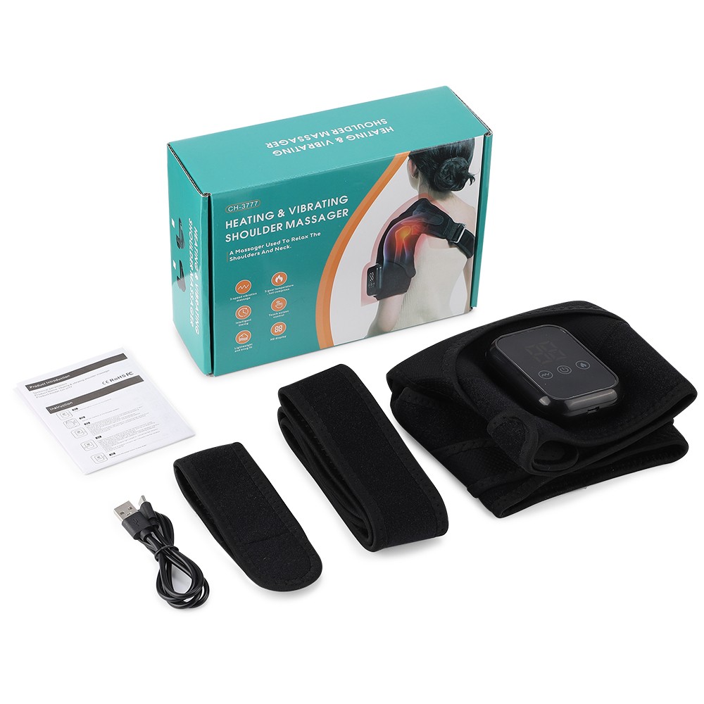 Electric Heated Shoulder Massager Joint Pain Relief Brace with Vibration Therapy