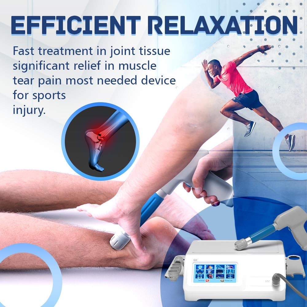 8 Bar ESWT Radial Shockwave Therapy Machine ED Treatment Pain Relief Spa 5 Heads