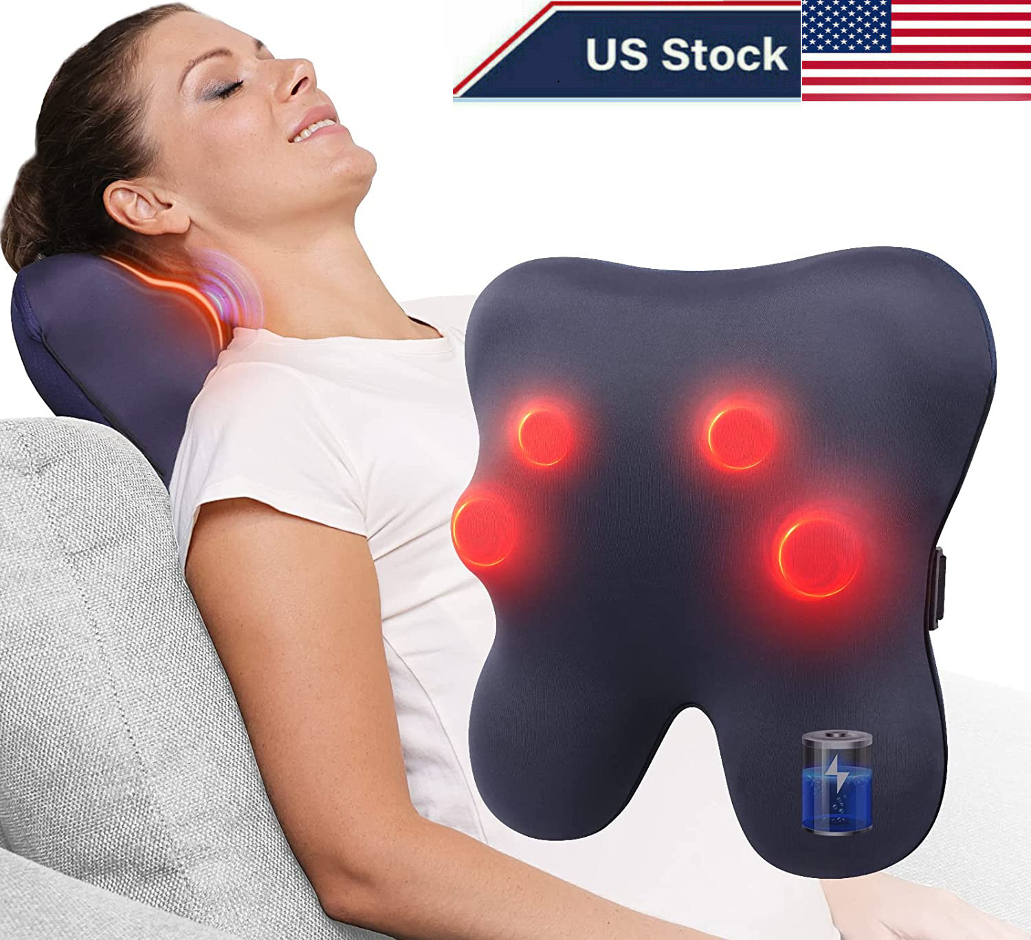 Bob and Brad Shiatsu Neck&Shoulder Back Massager with Heat, Massage Seat Cushion