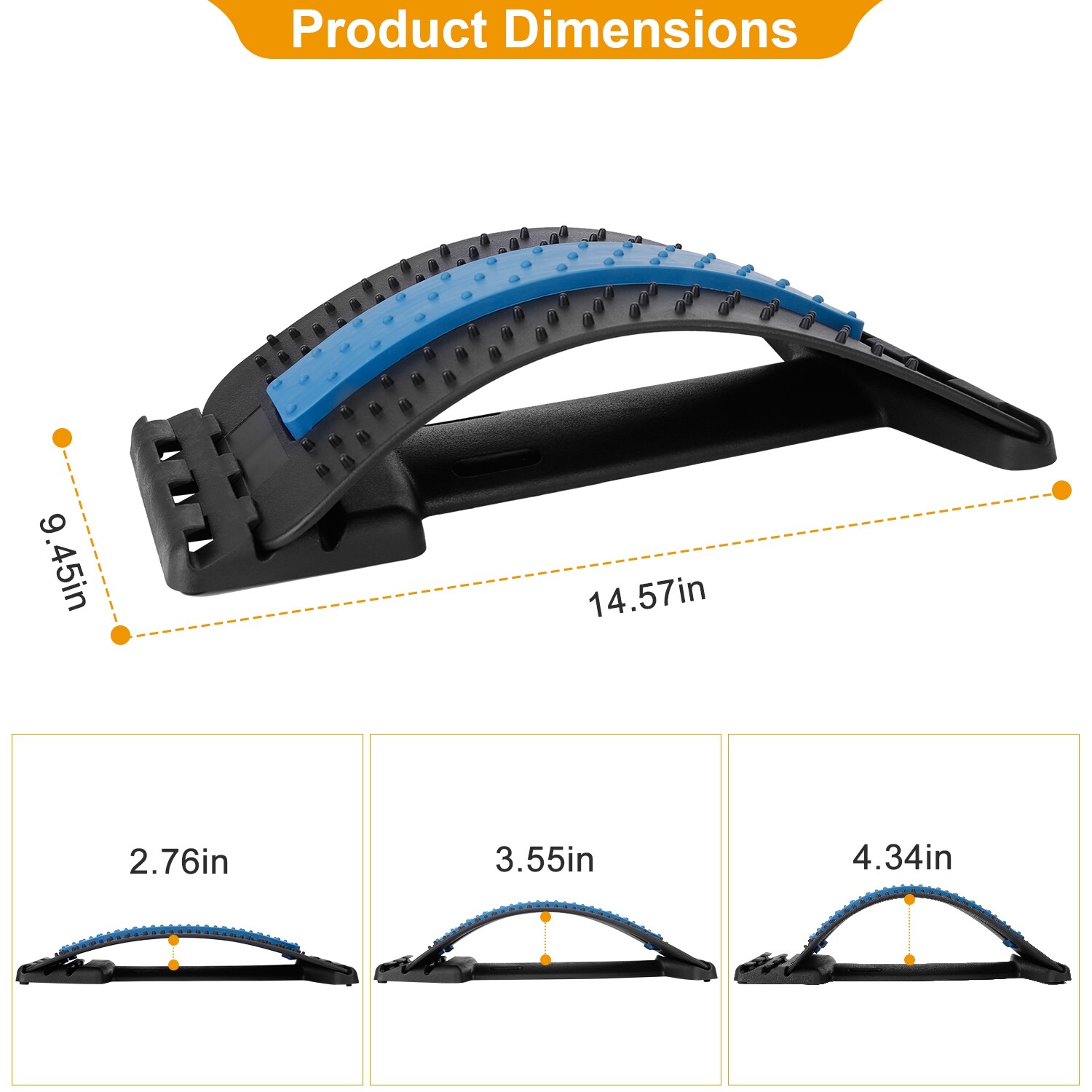 3-Level Back Stretcher Lumbar Stretching Device Comfort Massager