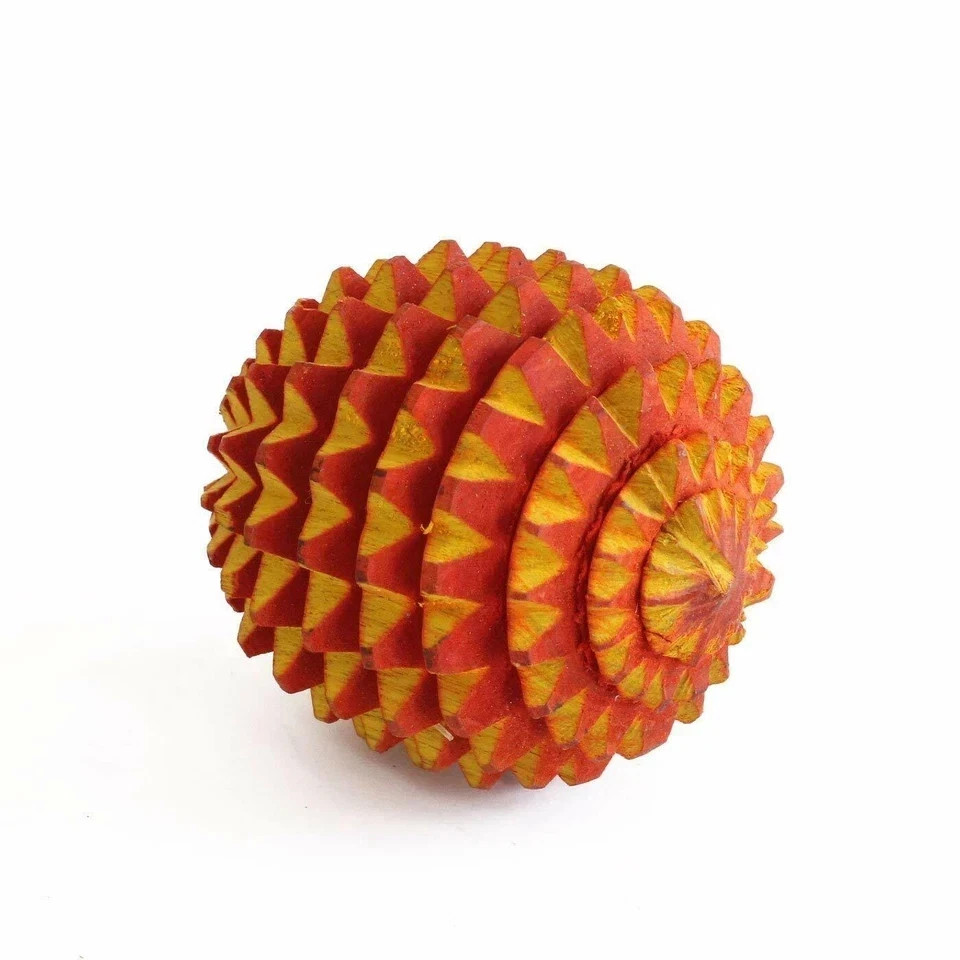 Acupressure Wood Ball Hand Roller Palm Massager Tools for Body Stress Set Of 1