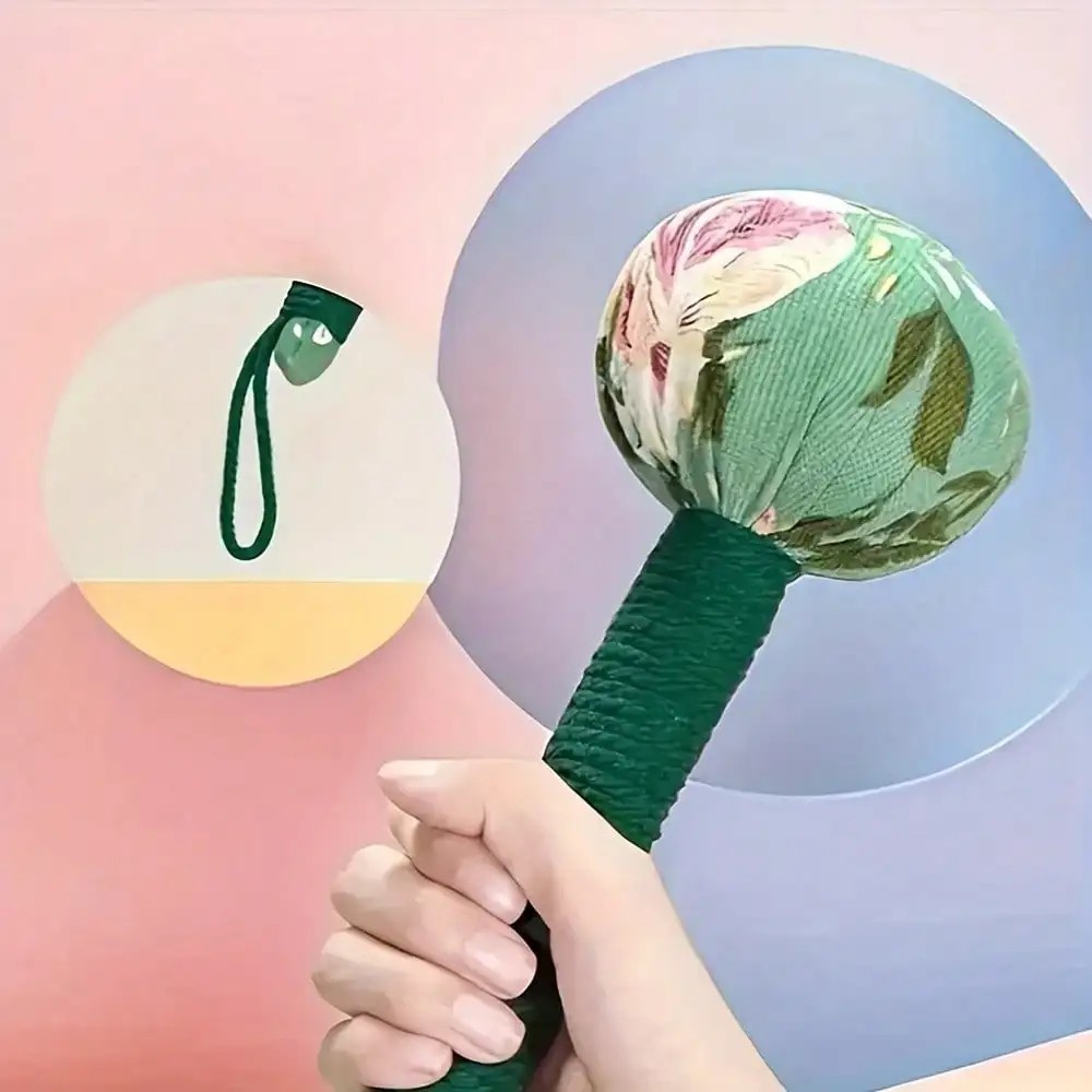 Long-Handled Wormwood Massage Hammer for Lymphatic Drainage – Manual Full Body