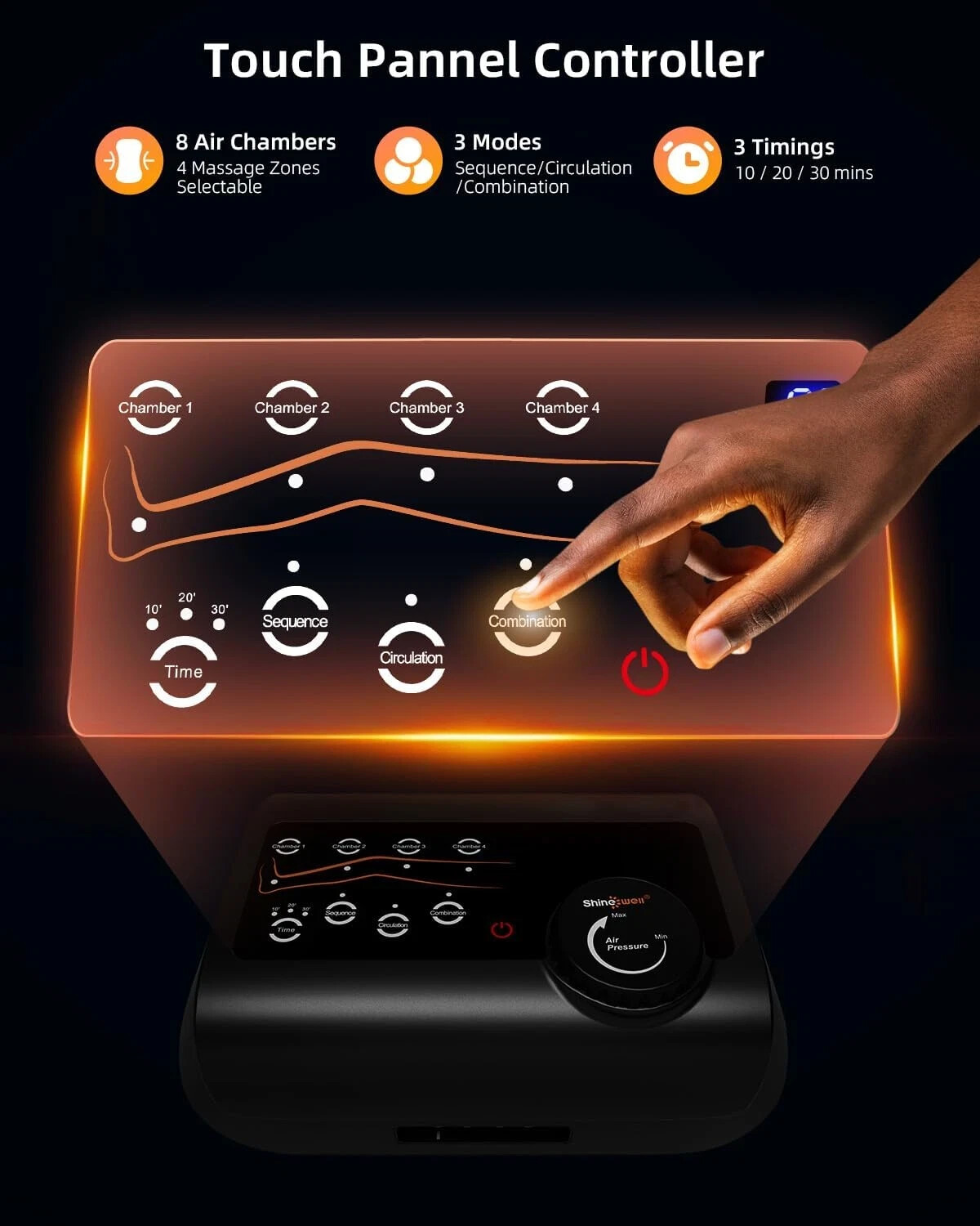 SHINE WELL Air Compression Massager, Professional Recovery System for Muscle Rev