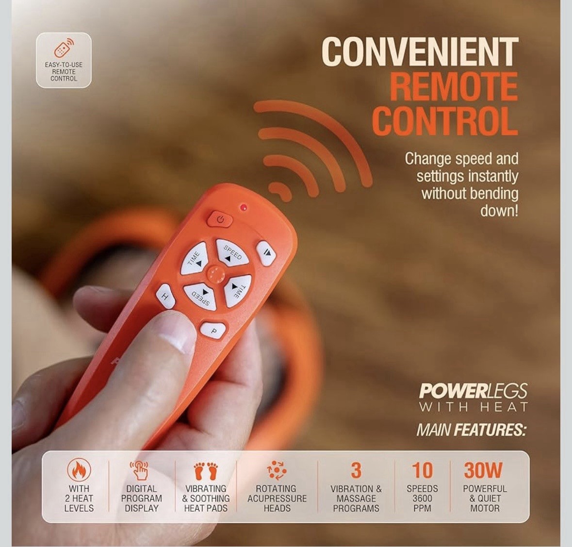 Power Legs Electric Foot Massager Machine with Remote Control, Adjustable Spe…