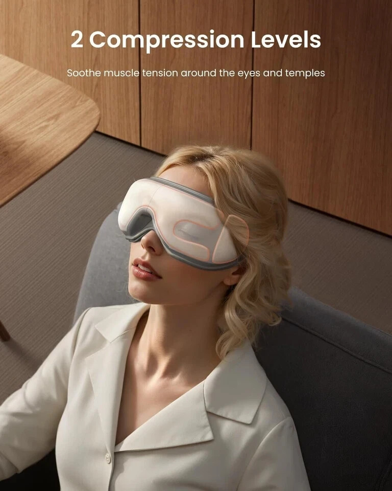 Masajeador De Ojos Con Control Remoto, Calor Y Compresión, Ideal Como Regalo NEW