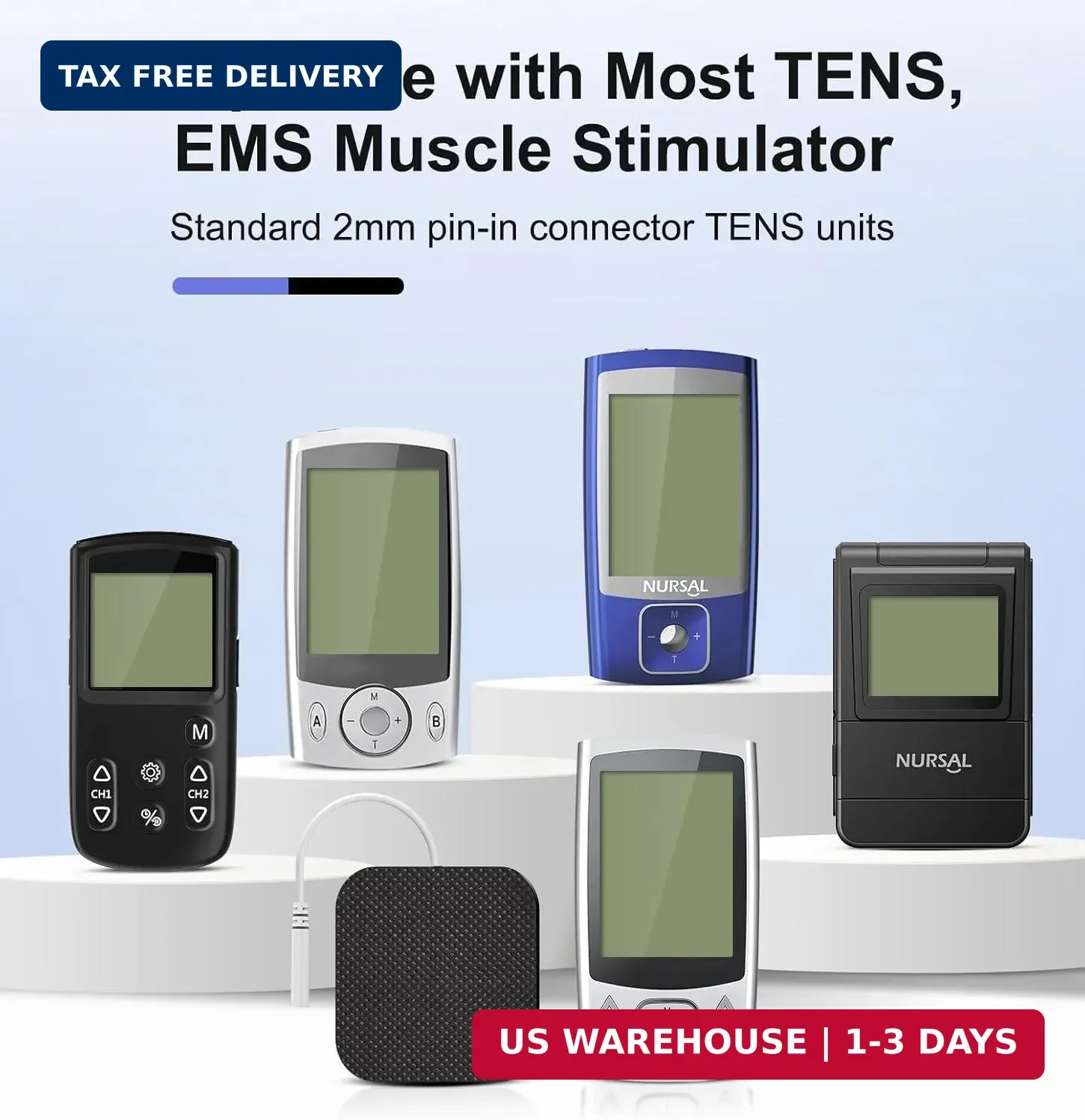 TENS Unit Replacement Pads, 2×2″20 Pcs Reusable Self-Adhesive TENS Unit Electrod