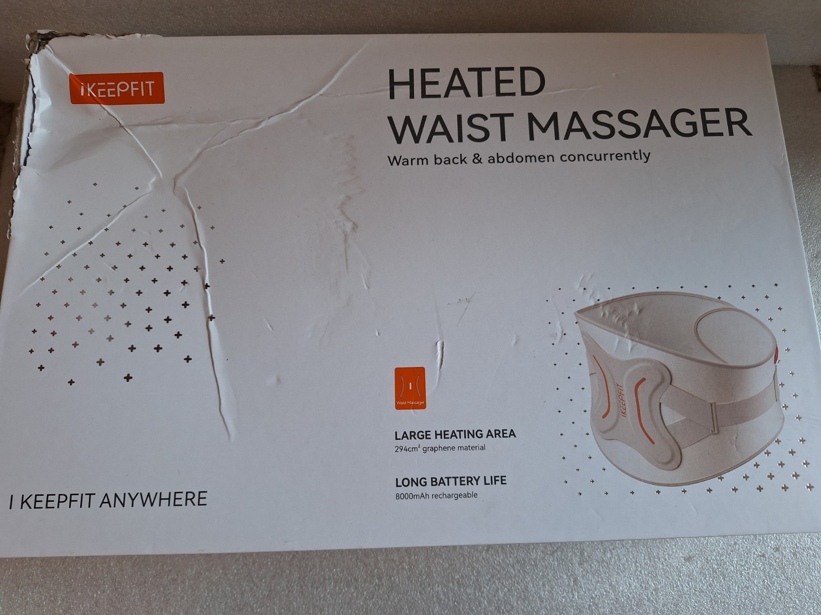 iKEEPFIT Cordless Waist Massager Belt Heat & Vibration – Portable Heating pad