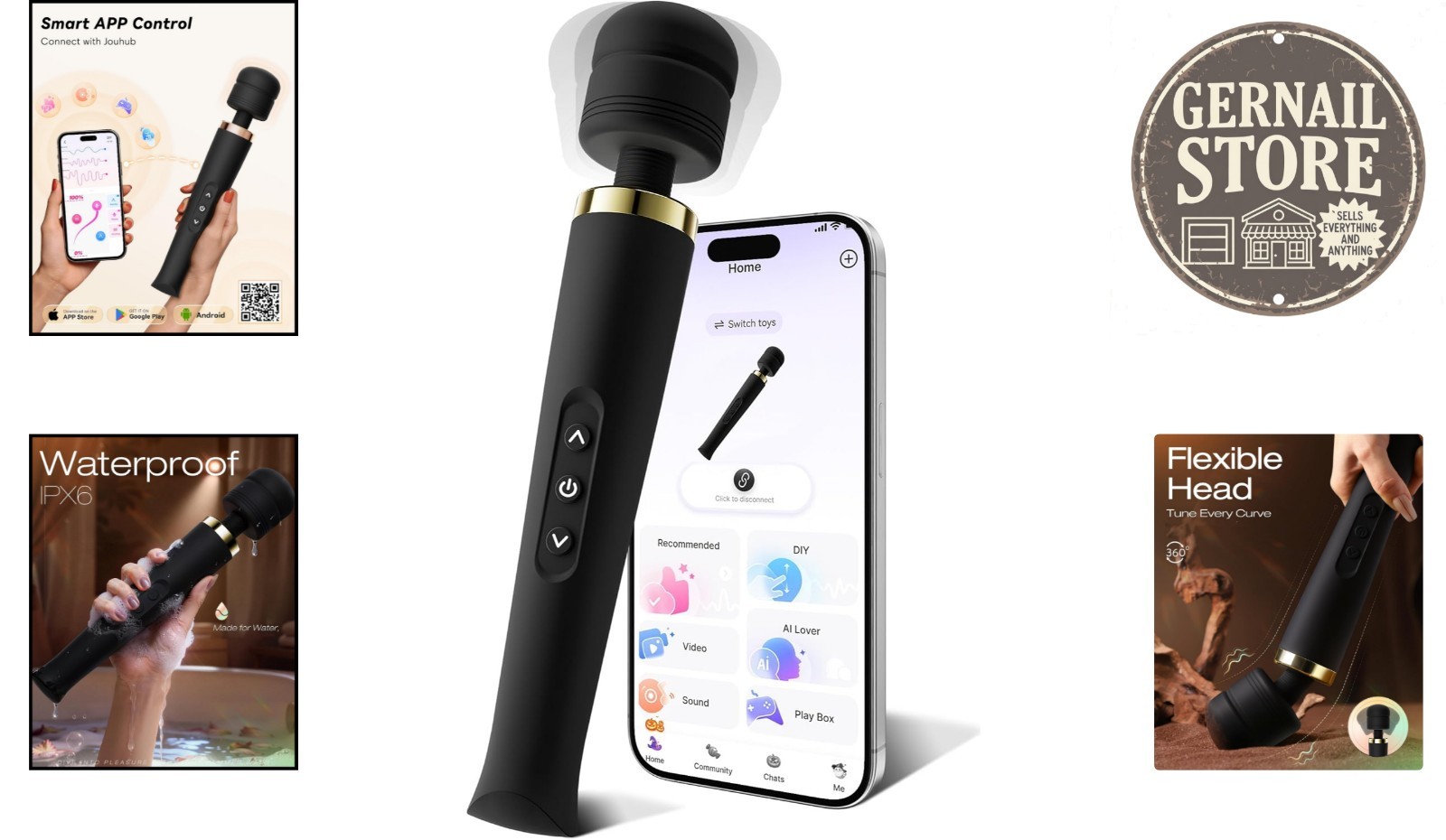 Personal Massagers Woman – Advanced AI-Sync App Massager, Waterproof Body Mas…