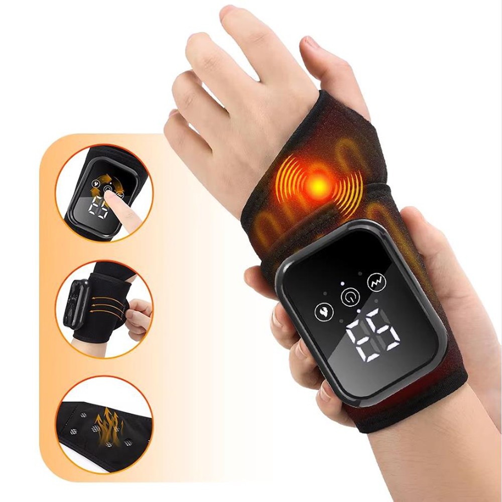 1/2PCS Hand Wrist Massager for Pain Relief, 3 Heat, 3 Vibration, Auto Shut Off