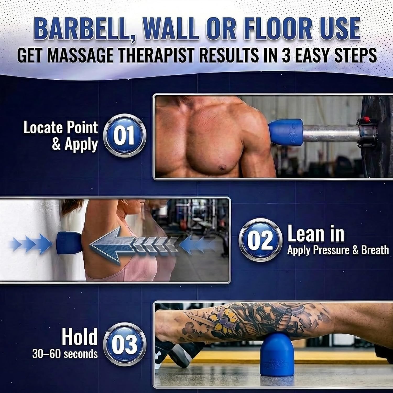 Myofascial Release Massage Tool for Feet Neck Back Massage Silicone Barbell Tool
