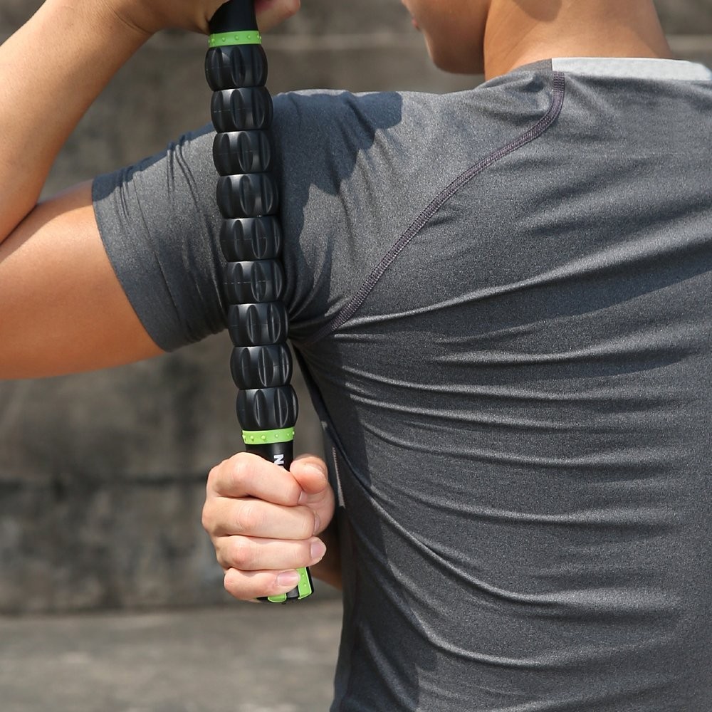Idson Muscle Roller Stick for Athletes- Body 1 Count (Pack of 1), Black Green