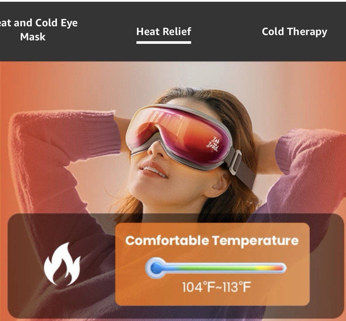 Bob and Brad Purple Cordless EyeOasis 3 Eye Massager Migraine, Bluetooth Heat