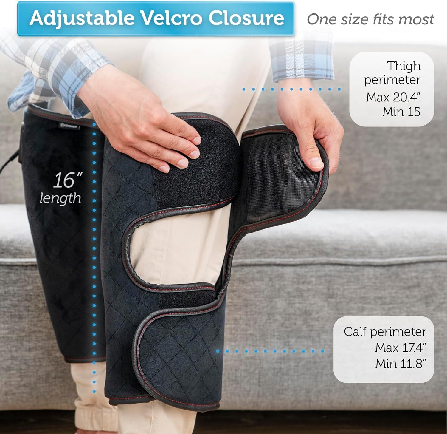 Heated Knee Brace Wrap with Vibration Massage – Knee Heating Pad with Vibration