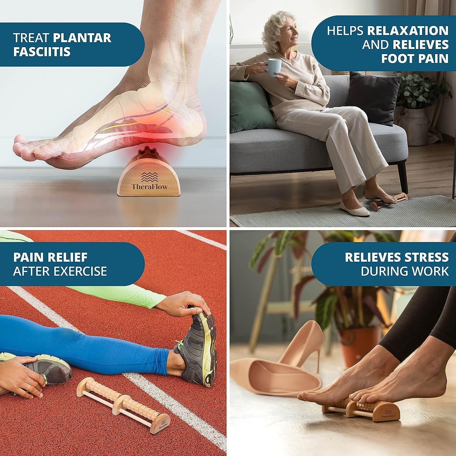 (New) TheraFlow Foot Massager Roller. Plantar Fasciitis, Trigger Point Therapy –