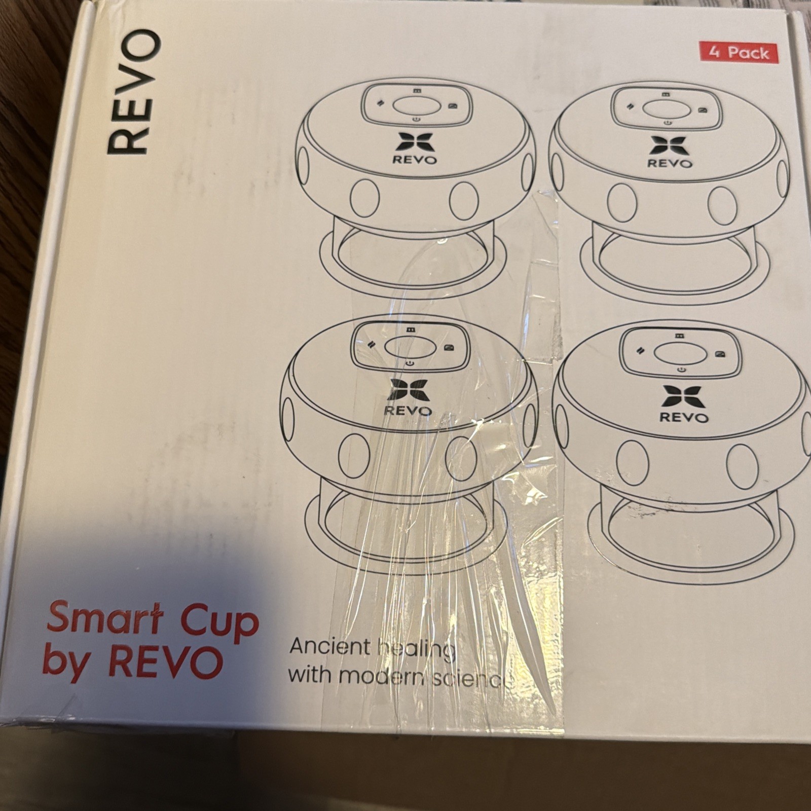 REVO 4pk Red Light Therapy Original 4-in-1 Smart Cupping Therapy Massager