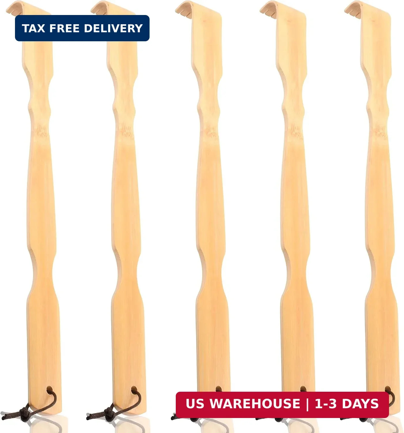 Wooden Bamboo Back Scratcher, 17″ Natural Handmade Back-Scratchers for Men and W