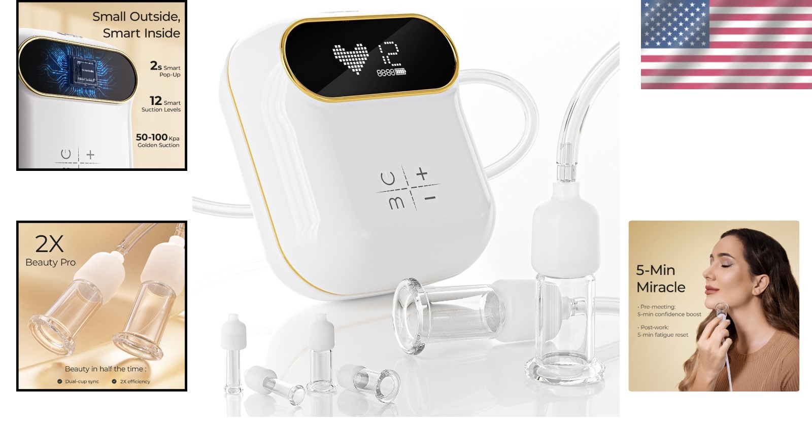 Electric Facial Cupping Therapy Set – 6Pcs Glass Cups